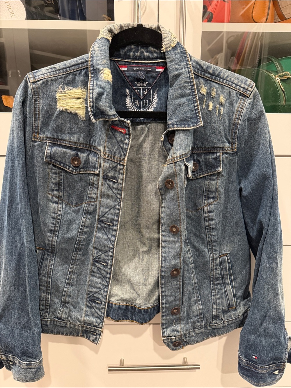 Tommy Hilfiger Light Blue Distressed Denim Jacket